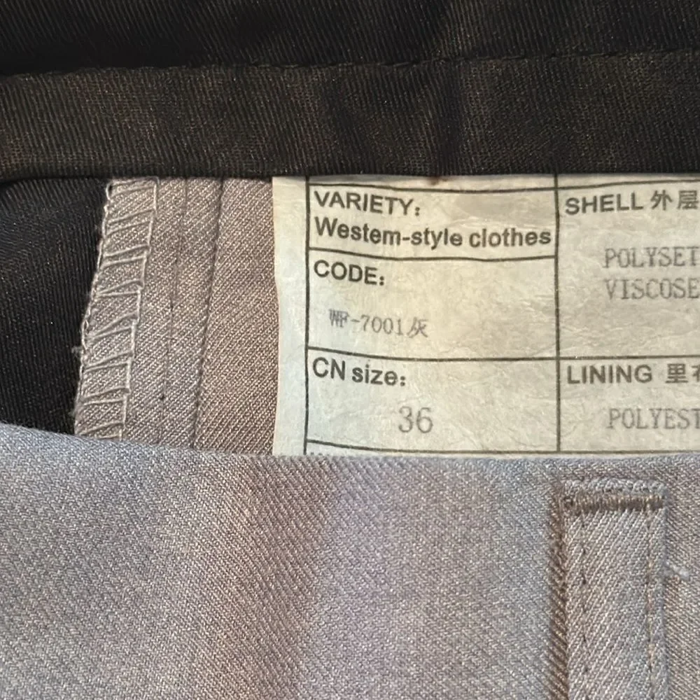 Men’s Gray 3 Piece Business Suit Notched Lapel Size 38 Jacket 36 Pants NWT